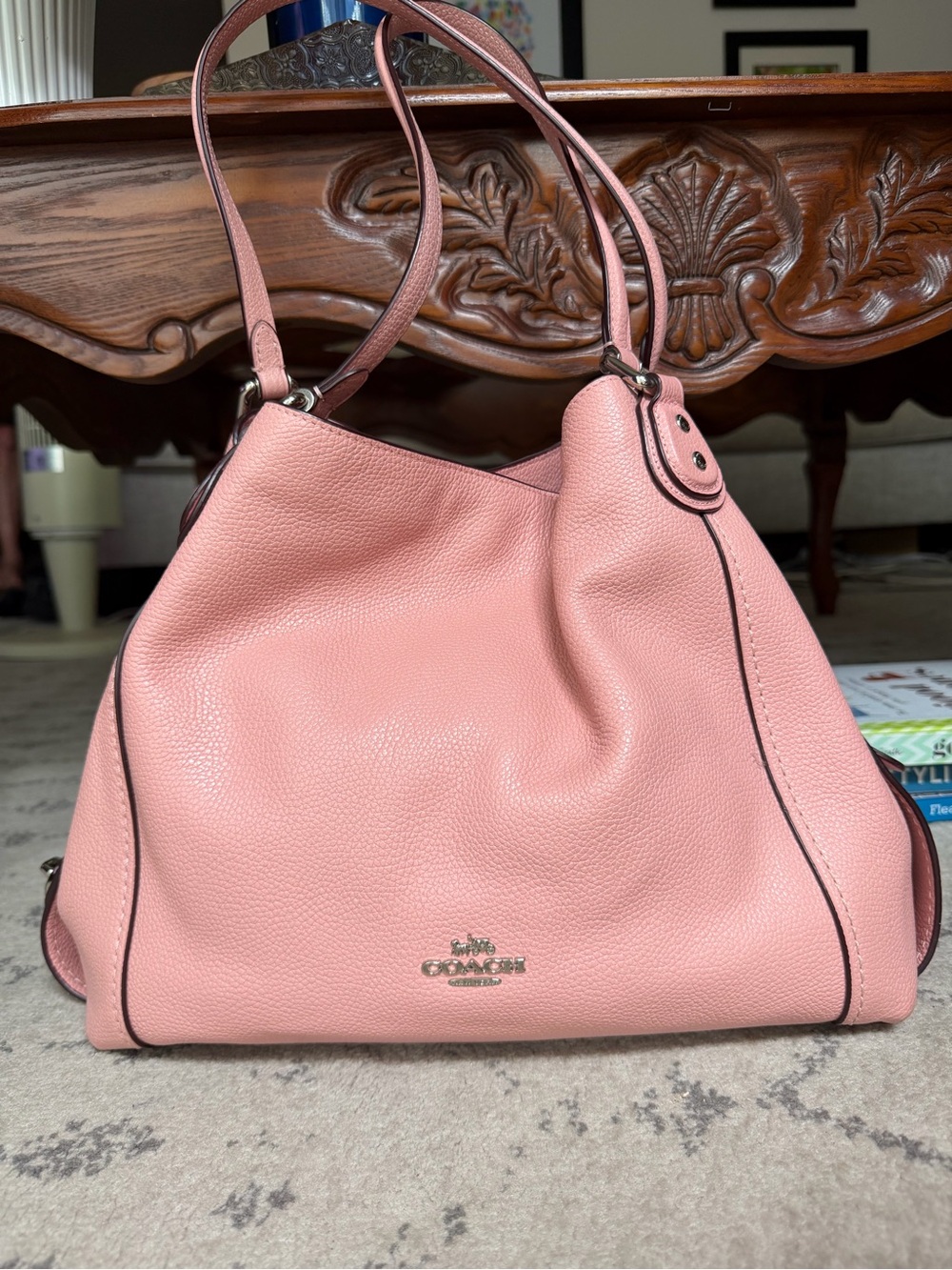 Coach Pink Leather Shoulder Bag - Picture 2 of 8